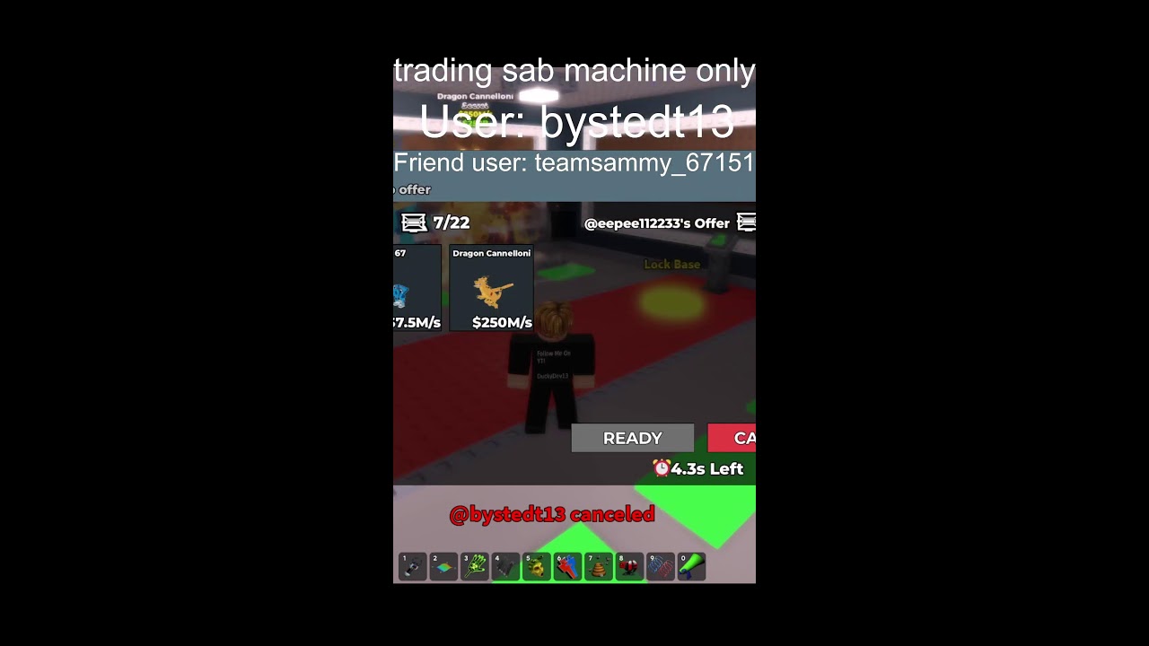 Trading in sab machine only!