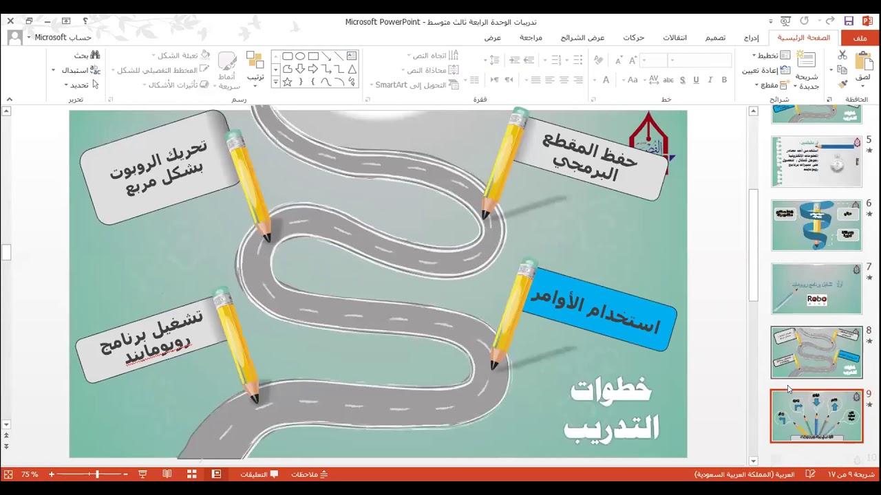 حاسب ثالث متوسط - روبومايند التدريب الأول