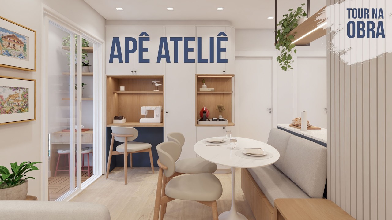 TOUR DE OBRA | APARTAMENTO DE 37M² | Cozinha e Azul e Soluções Criativas  | Studio Dotti