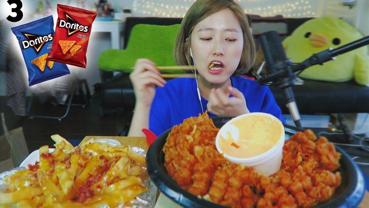 (asmr) Doritos Onion Awesome Blossom cooking/mukbang