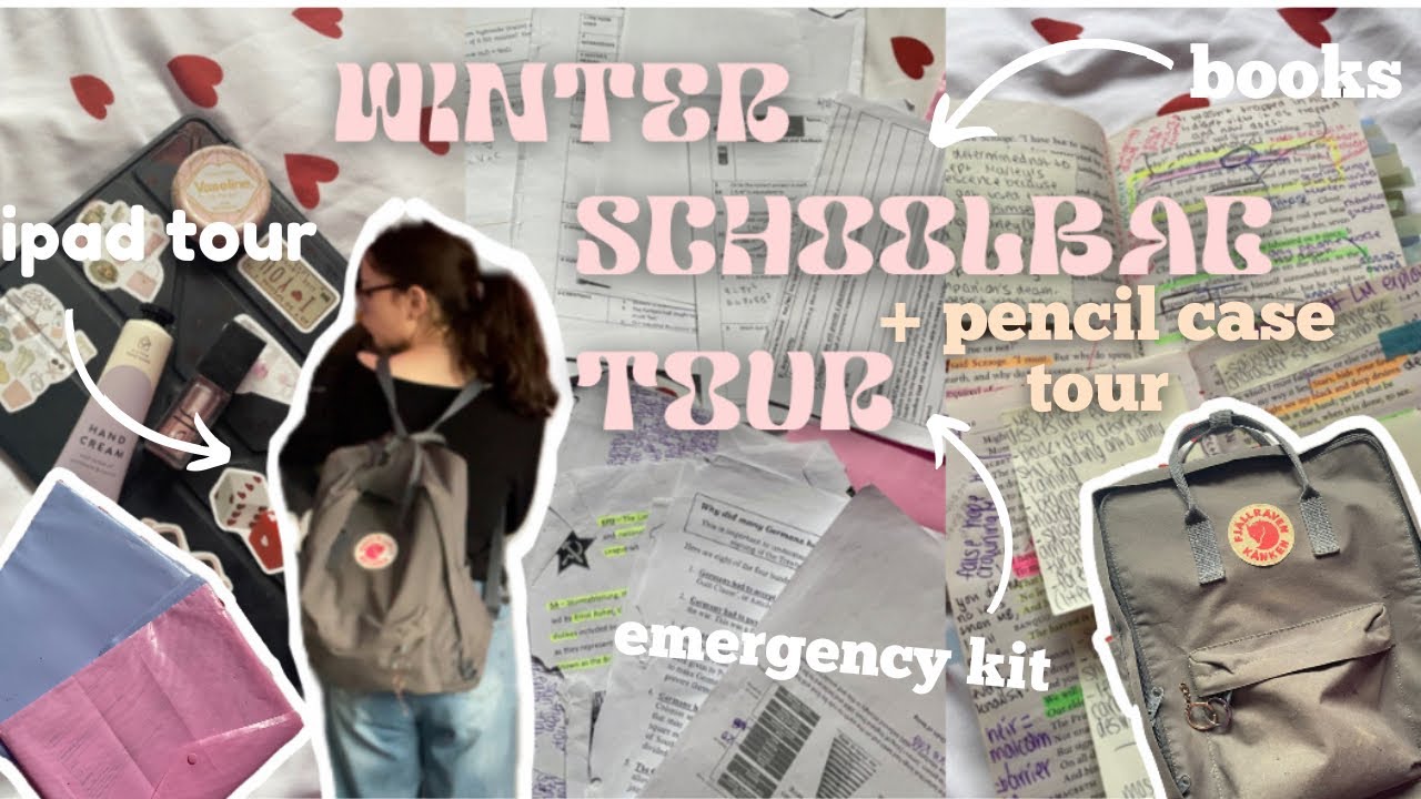 WINTER SCHOOLBAG TOUR 📚 ✧ || what’s in my bag 🎧❄️