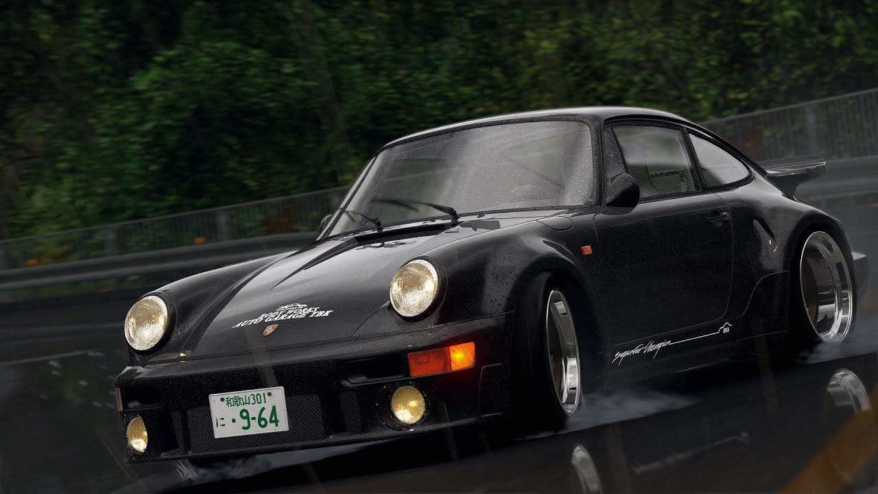 Assetto Corsa - Porsche 964 Turbo running down Akina in the rain