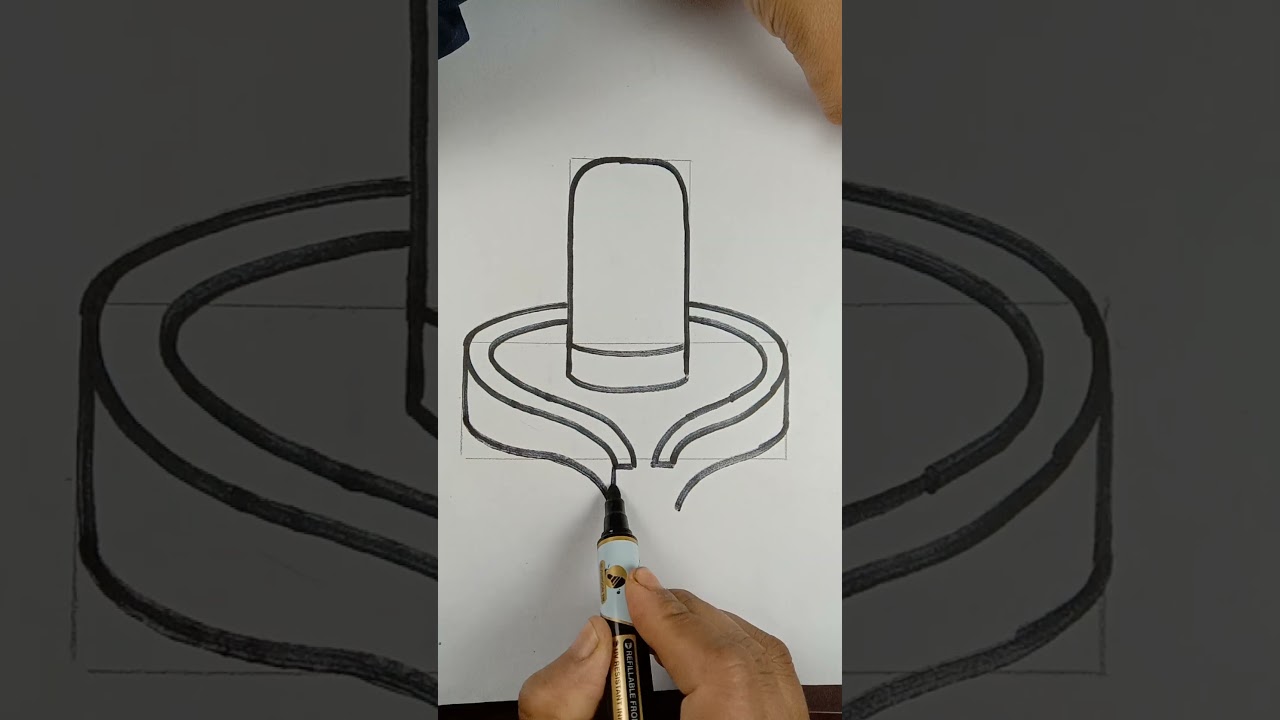 How to draw Shiva linga easy step by step.. #shorts