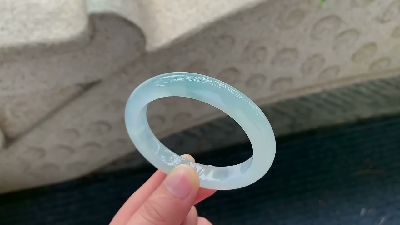 Guifei Icy Green Jadeite Bangle | Oval 52.7&times;43.5mm | Fine Old Mine Jade