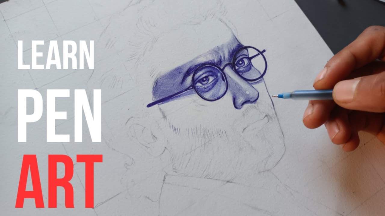 DRAW REALISTIC portrait with ball pen. // BALL PEN DRAWING SURIYA SIVAKUMAR