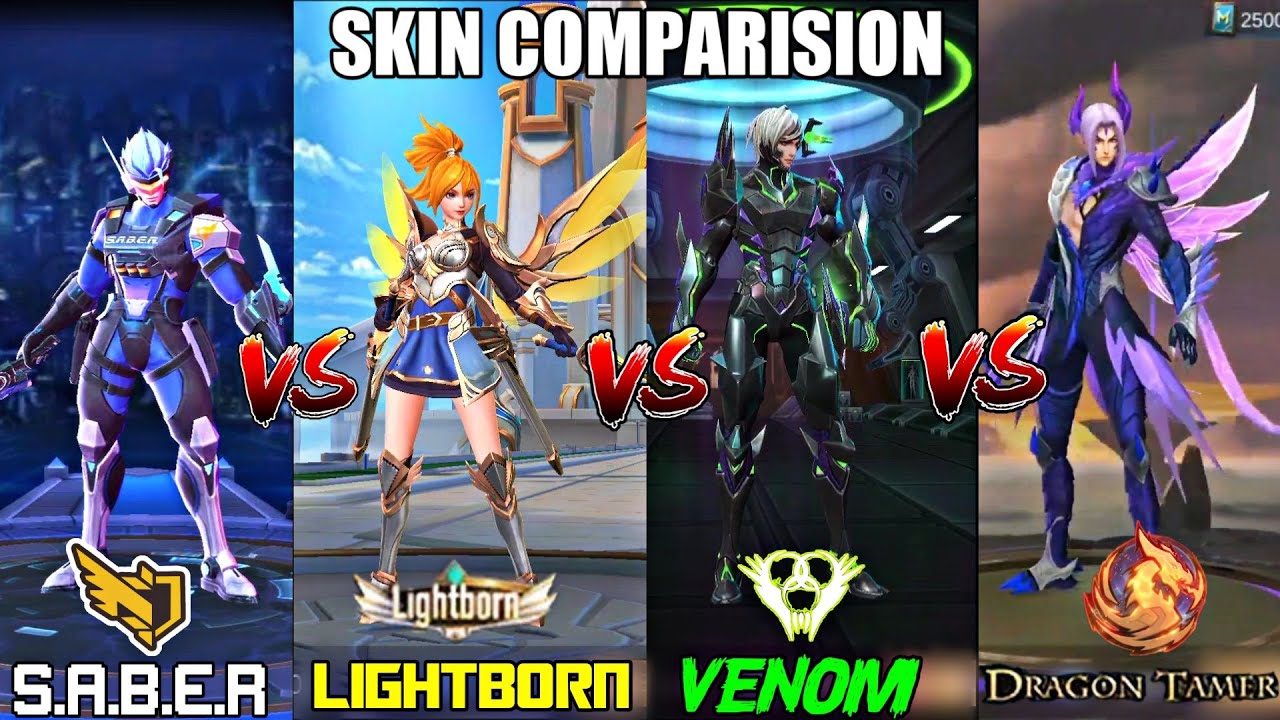 MOBILE LEGENDS SABER VS VENOM VS LIGHTBORN VS DRAGON TAMER SQUAD!