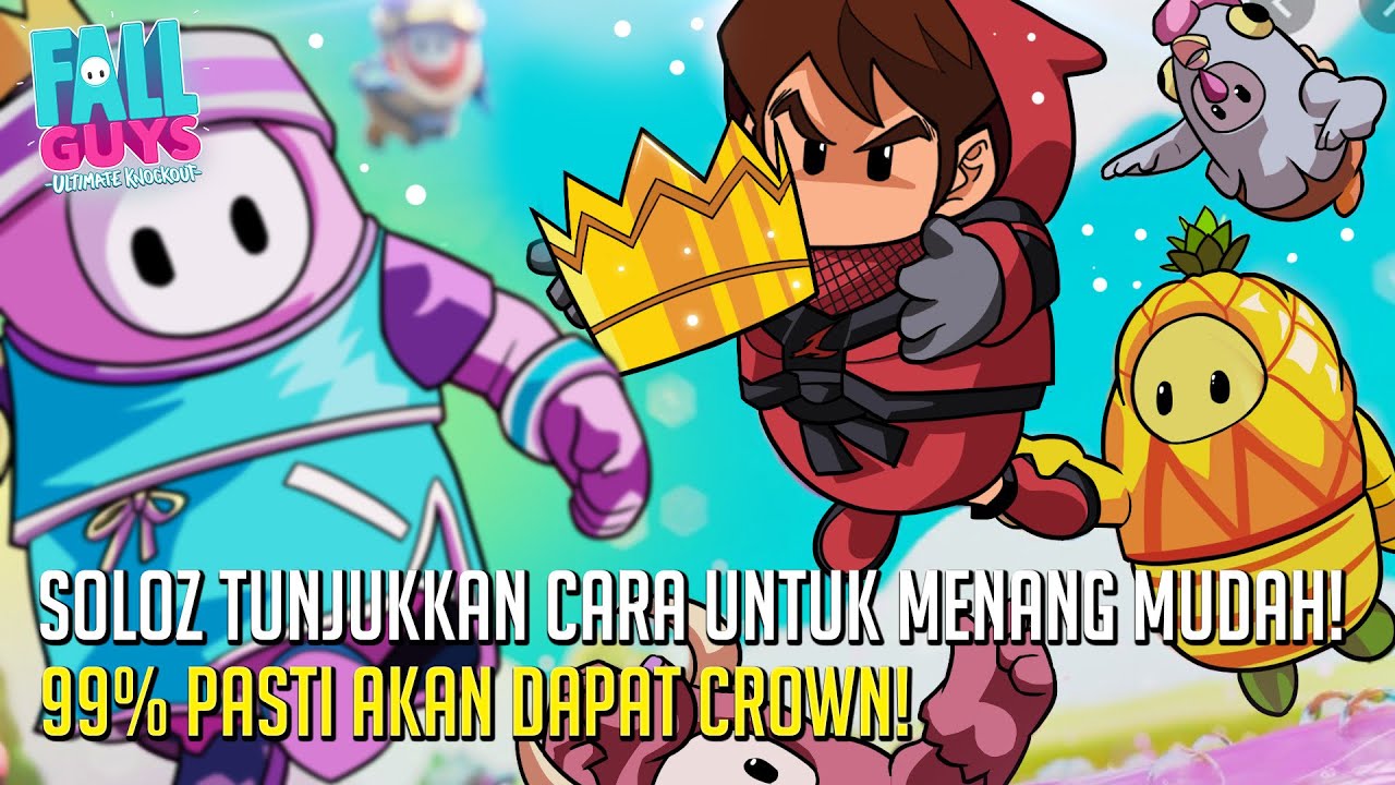 FIRST TIME SOLOZ MAIN FALL GUYS!MEMANG GG GAMEPLAY LUAR KOTAK PENALTI AUTO DAPAT CROWN!
