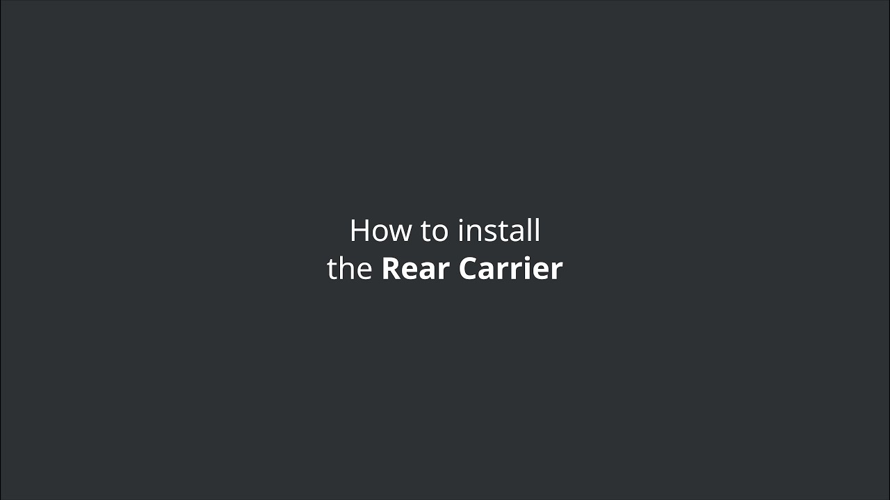 Electrified S2 & X2 | How to install the Rear Carrier