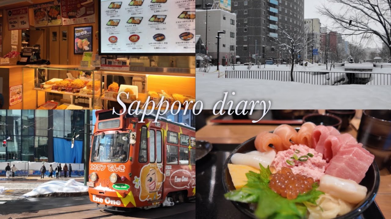 Sapporo diary ⛄️🌊lots of snow, sea market, underground mall, food