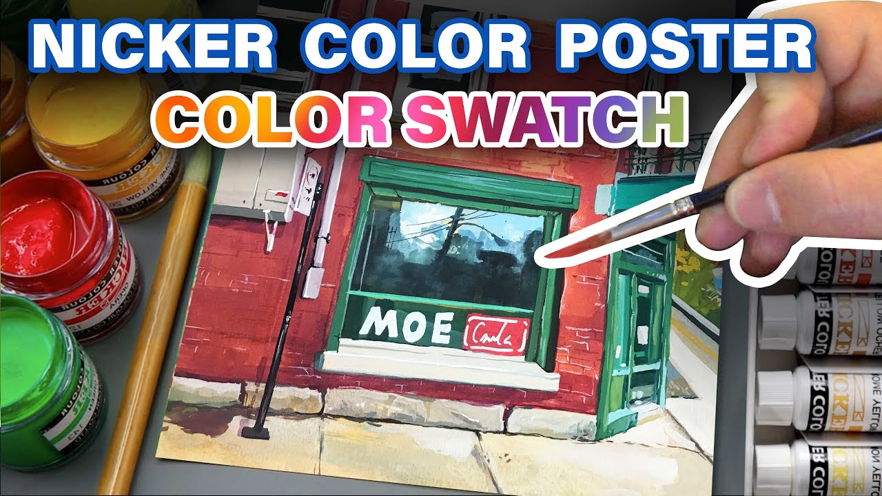 Trying NICKER Poster Colours | swatches +PAINTING a FRONTSTORE