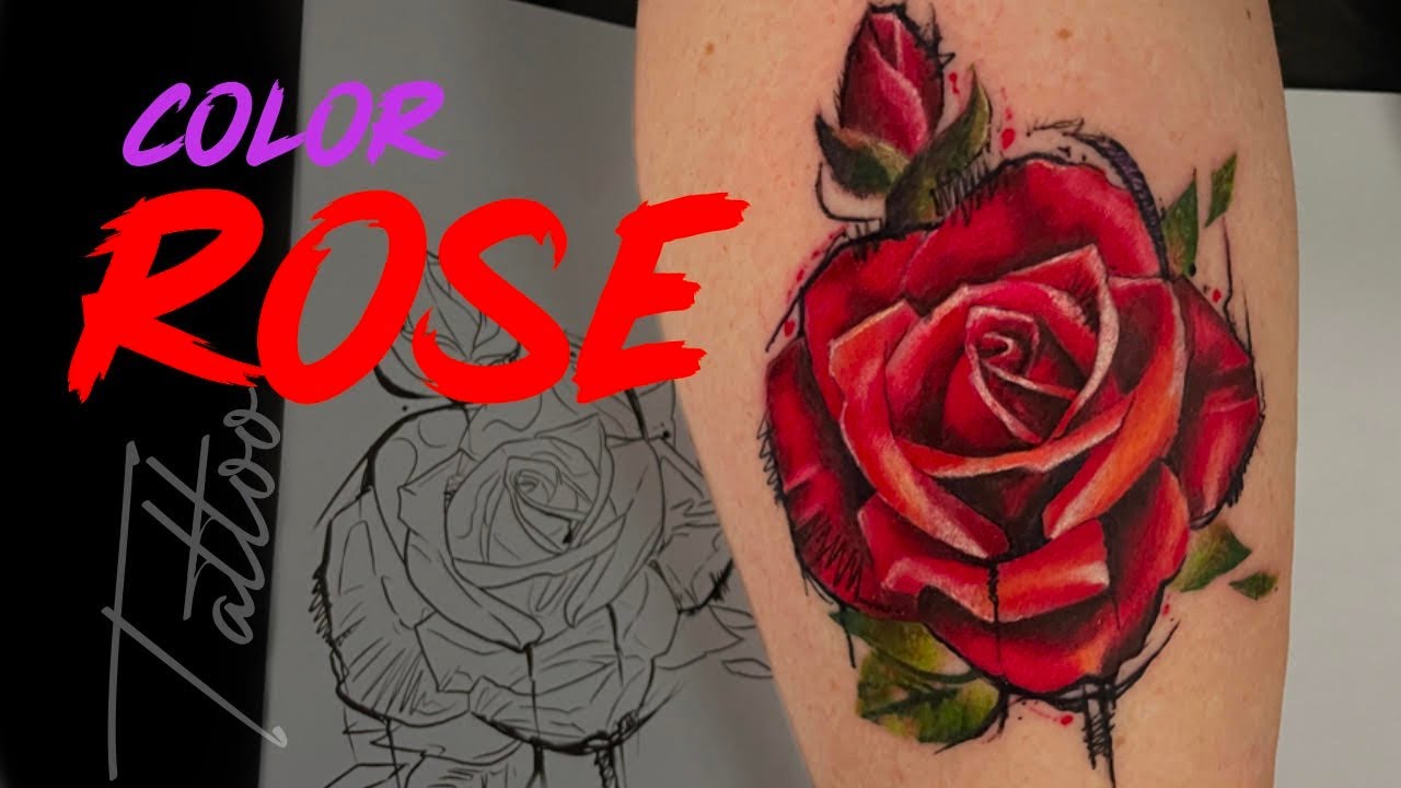 Realistic color ROSE Tattoo