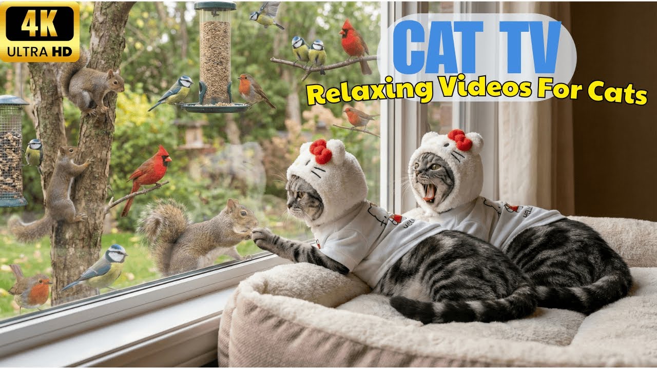 Bird Cat Garden 🌿 Relaxing Cat TV with Natural Bird Calls | 4K UHD