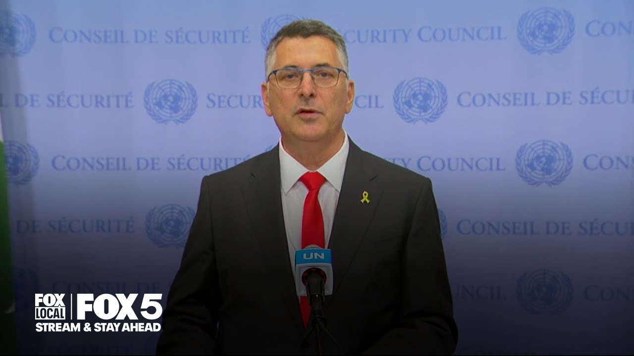 Israel Foreign Minister Gideon Sa'ar speaks at United Nations on Gaza conflict