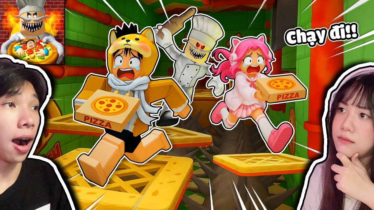 C&ugrave;ng Người Y&ecirc;u Trốn Khỏi Tiệm B&aacute;nh Pizza Kinh Dị 🍕 Ng&aacute;o V&agrave; Kemy Escape Papa Pizza's Pizzeria Roblox😱