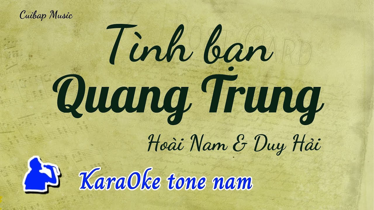Tình bạn Quang Trung | Tone nam Karaoke  | Cui bap music