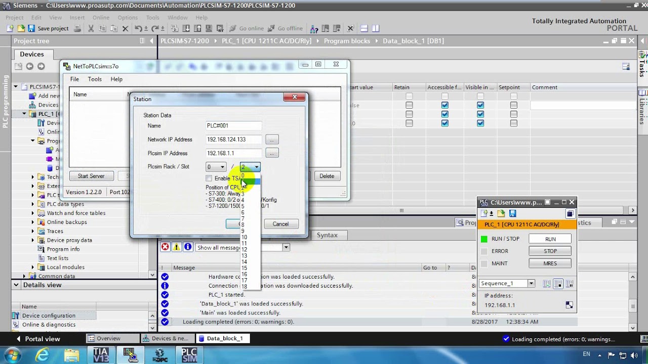 MasterSCADA v3.8. Настройка связи с ПЛК SIEMENS S7-1200