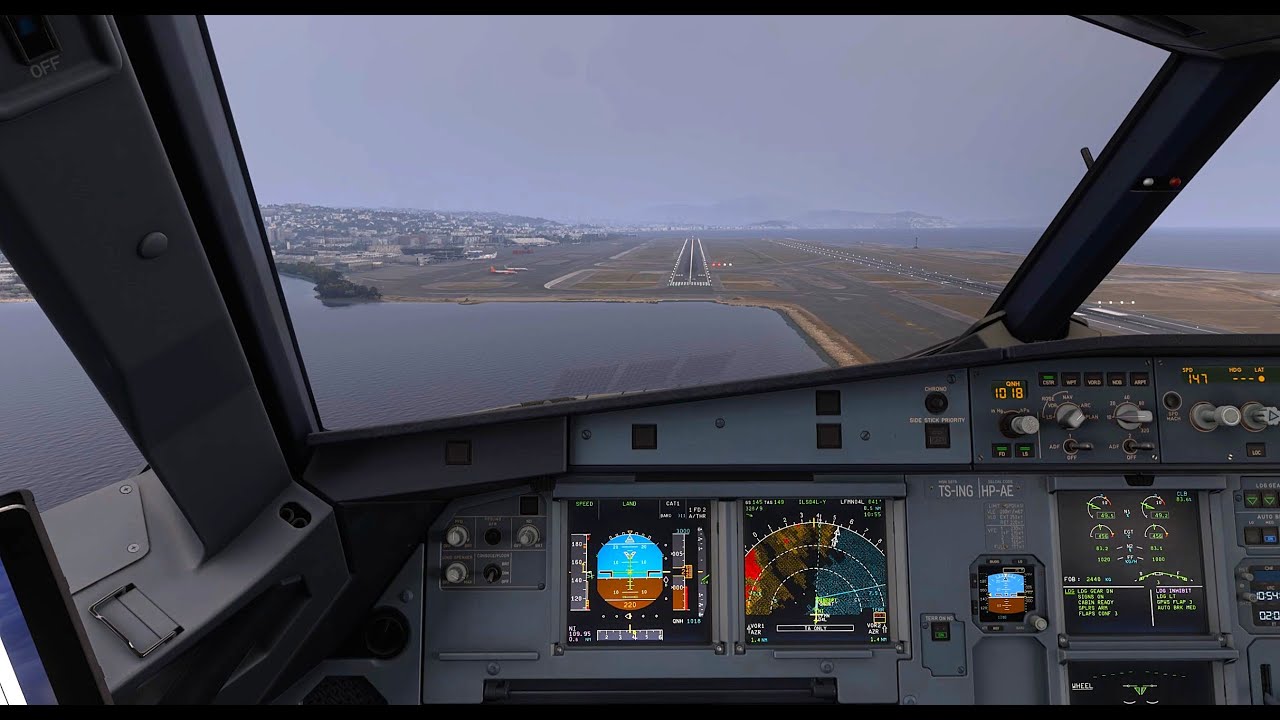 Arrival Into Nice! [cote d'azur] -- Fenix A320-200 -- MSFS2024