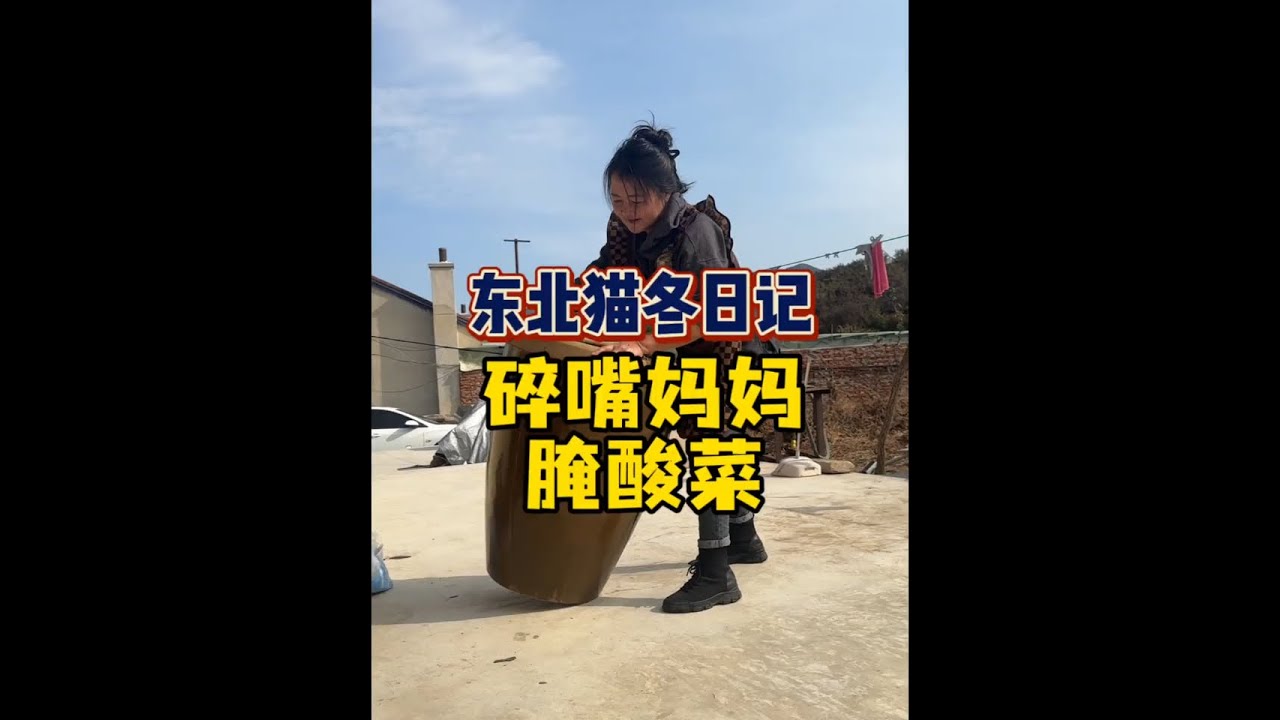 我妈今天腌酸菜，总共吐槽我多少遍？腌酸菜的技术你学废了吗？那么问题来了！那个塑料布负责啥的？开水负责啥的？那么点盐负责啥的？我们全家都不知道！#vlog日常 #我的乡村生活 #东北猫冬囤秋菜 #腌酸菜