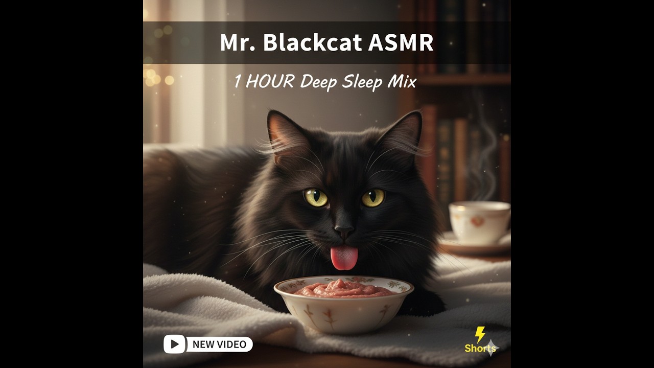 【1小時熟睡版ASMR】貓咪深夜吃播 🐾 酥脆乾糧+濕潤肉泥助眠 | Cat Eating Sounds for Sleep