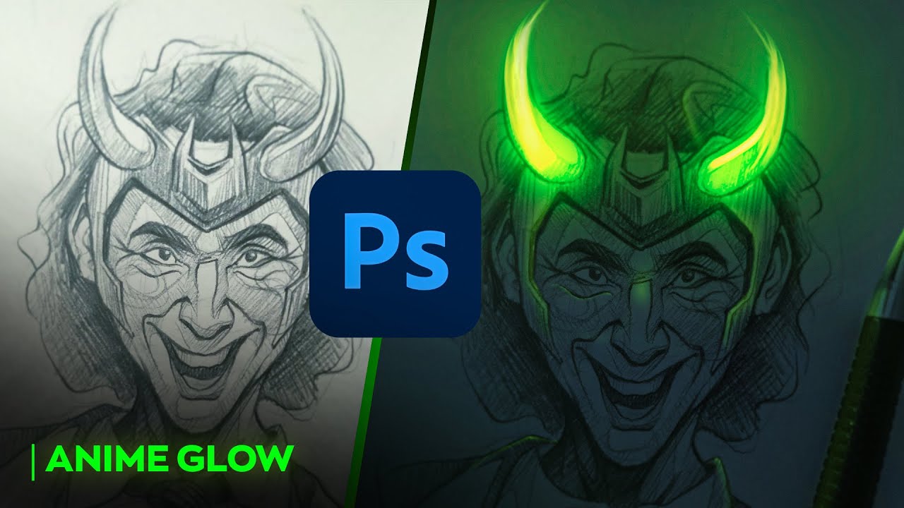 Loki Sketch Glow Effect In Photoshop | Easy Tutorial
