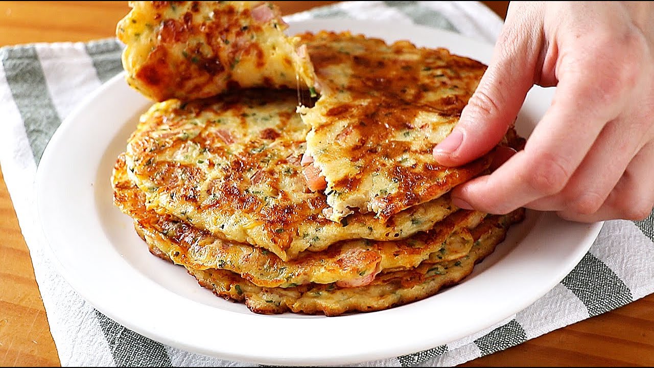 Tortillas rellenas en 10 minutos - Solo mezclar y verter en la sartén. Receta muy fácil