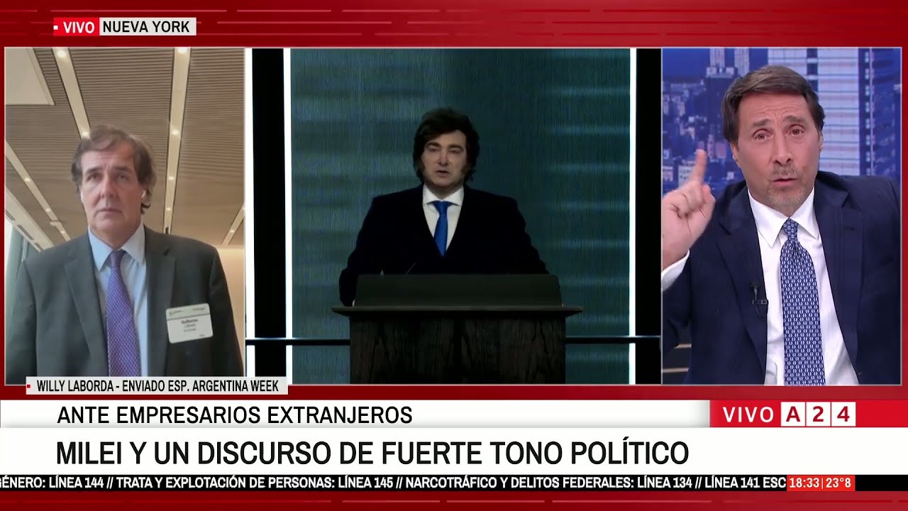 📢 MILEI Y UN DISCURSO DE FUERTE TONO POLÍTICO ANTE EMPRESARIOS EXTRAJEROS