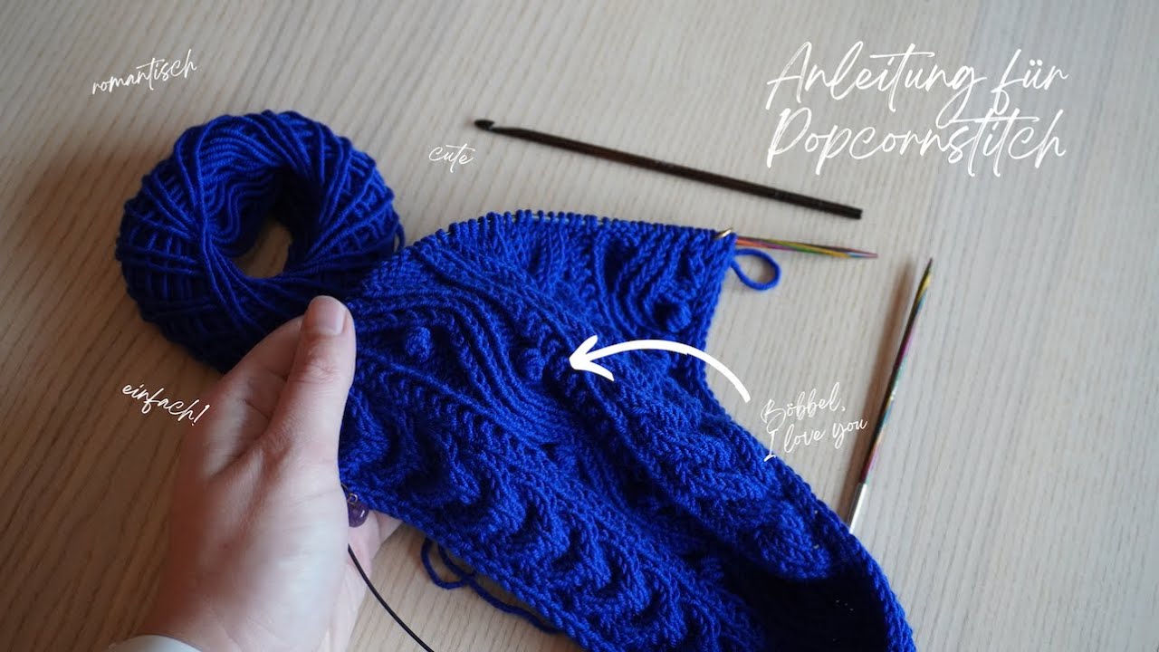 How to: Böbbel stricken/häkeln 🧶 | Popcornstitch, Bubblestitch, mit Häkelnadel 🍿🍭