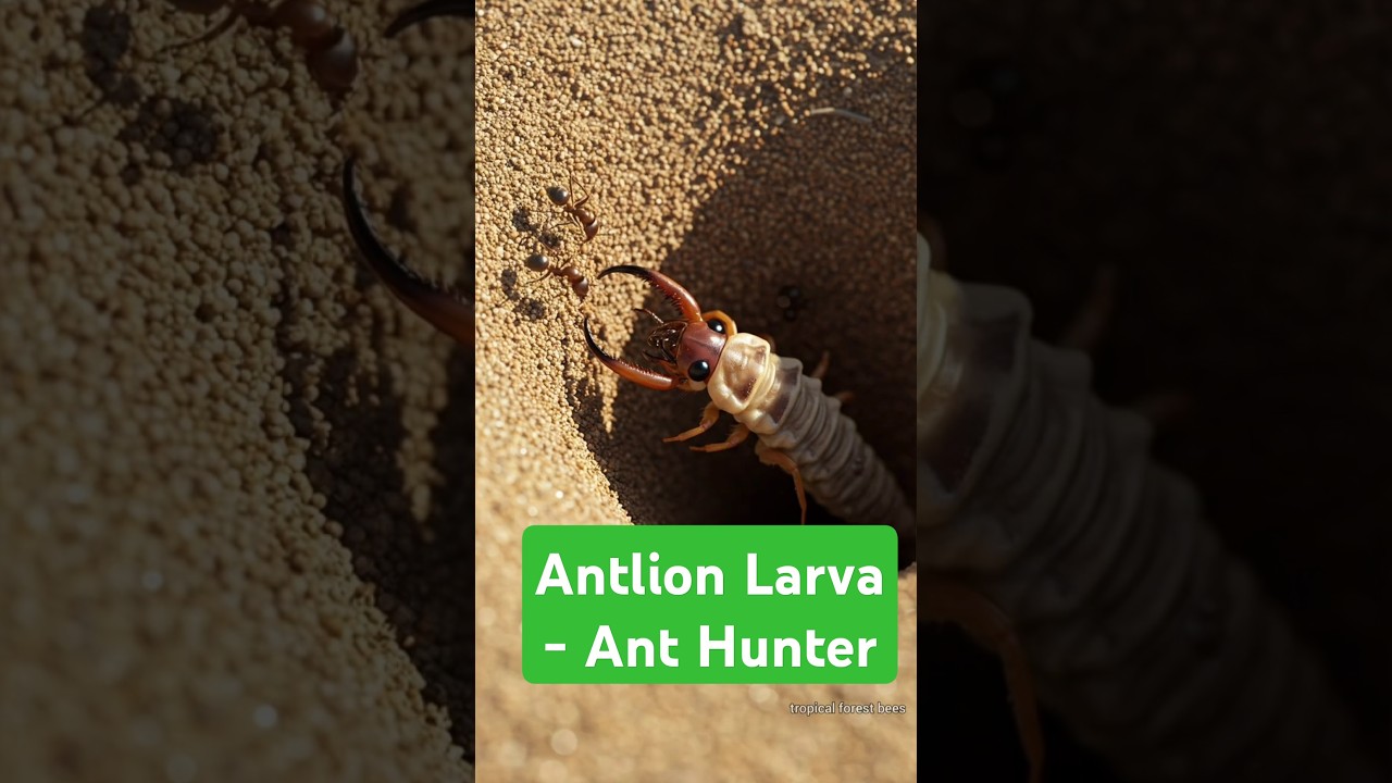 Antlion Larva - Professional Ant Hunter😱 #larva #ants