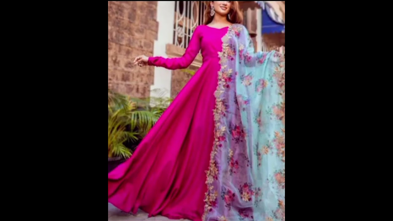 #trending silk dress# printed Dupatta Dress 
