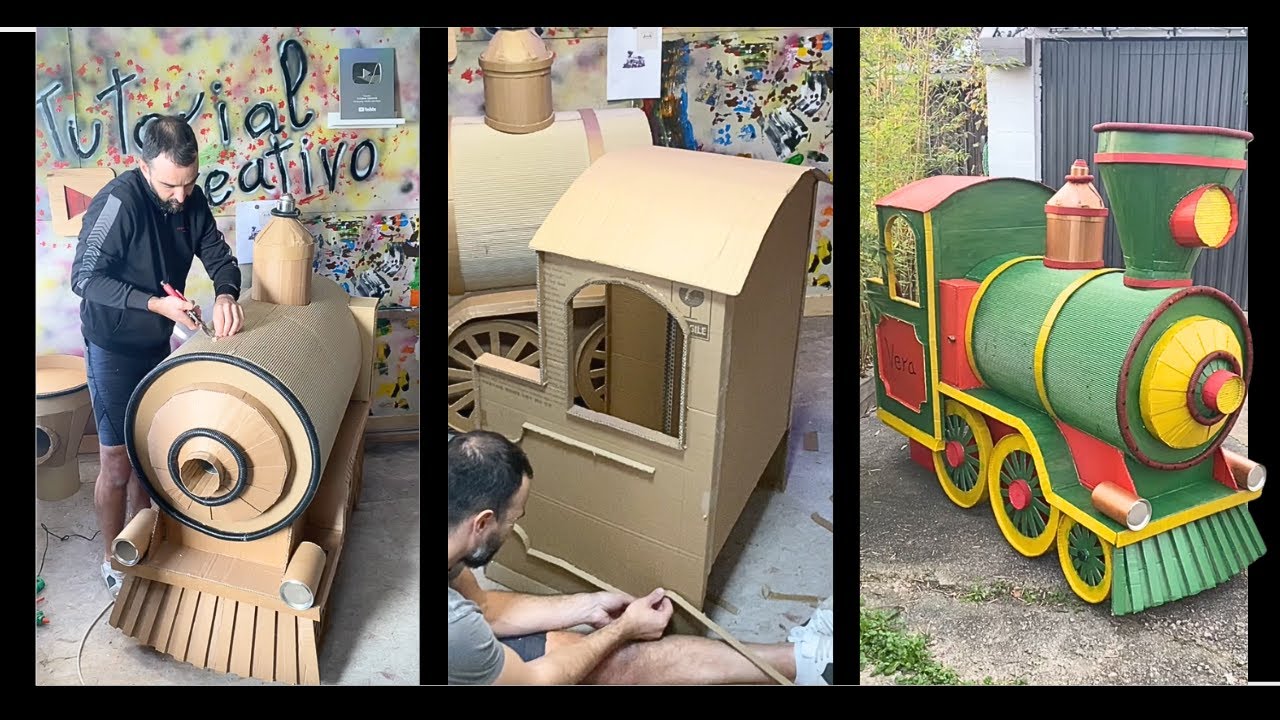 🎅🚂 Construí un TREN GIGANTE con CARTÓN 😱✨ ¡El espíritu de la Navidad 2025 hecho a mano! 🎄🔥