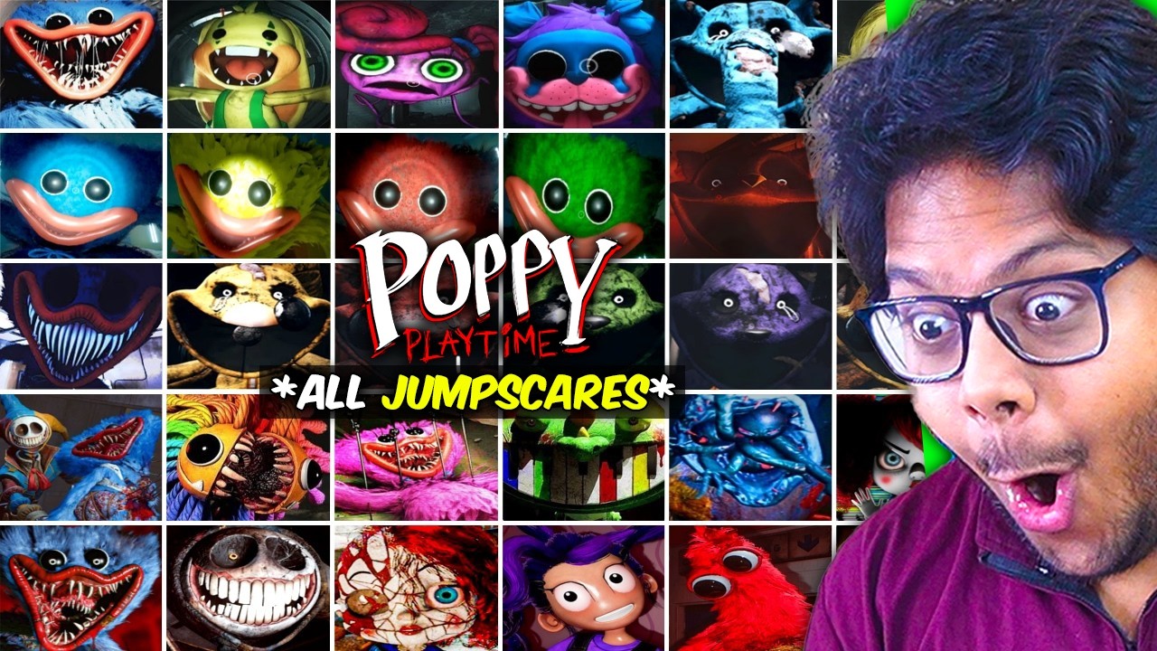 ALL JUMPSCARES of Poppy Playtime Chapter 1 to 5 | AYUSH MORE 😱