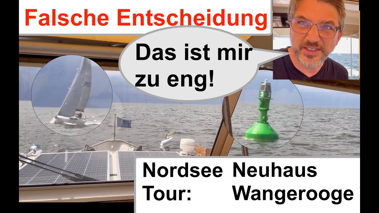 KNAPP neben Segler, Sand und Fahrwasser: Boot Nordsee Törn: Neuhaus - Wangerooge (1)