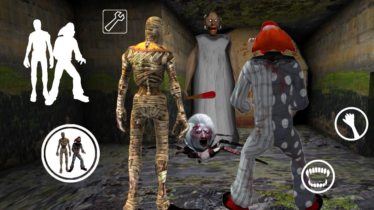 Playing as Mummy and Clown in Granny Update House | Sewer Escape | Mod Menu | Full Gameplay