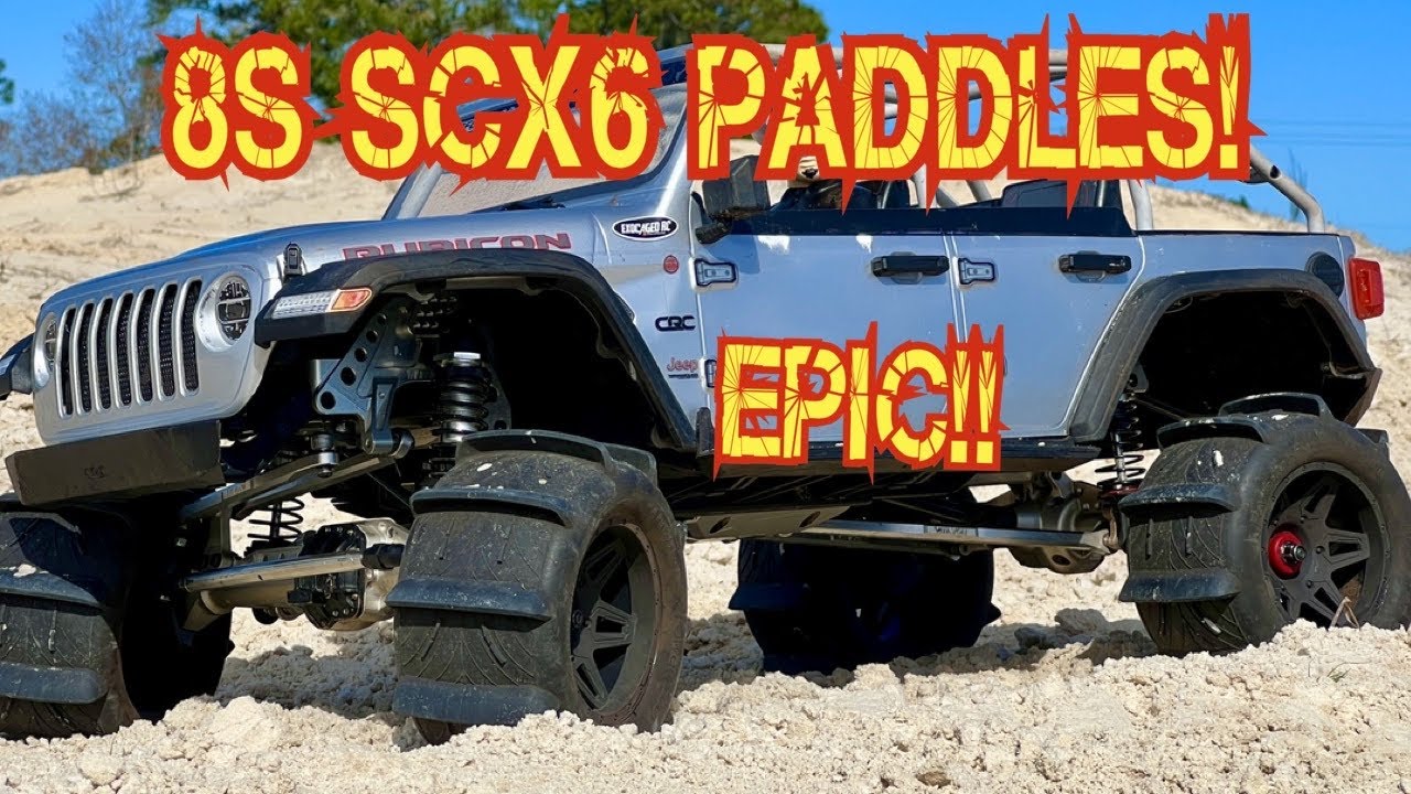 8s SCX6 with BELTED PADDLES!! AWESOME!!😀😀💯💯