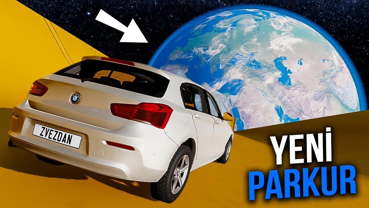 Hızlı BMW Arabalar Uzaydan D&uuml;nyaya U&ccedil;uyor YENİ PARKUR !!! &Ouml;r&uuml;mcek Abi ile BeamNG.drive