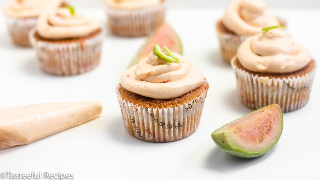 Moist Vanilla Guava Cupcakes⎮Tasteeful Recipes