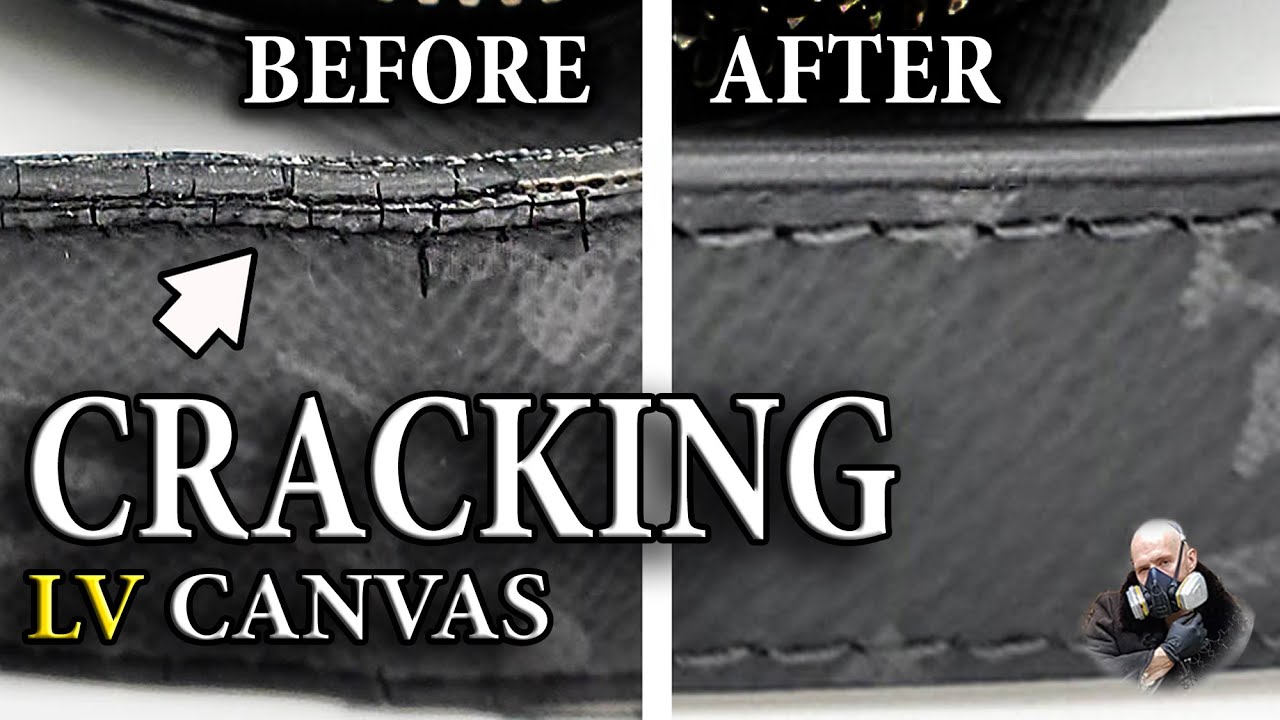 ASMR Repairing cracked canvas and worn morocco leather on an LV bag