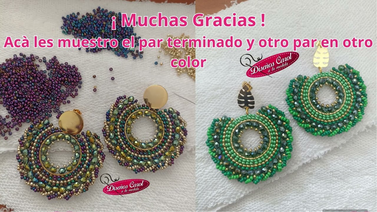 Aros tejidos en mostacilla