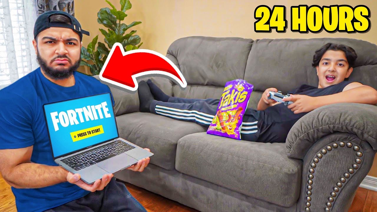 Being Little Brothers Personal Assistant For 24 Hours While He Plays FORTNITE!
