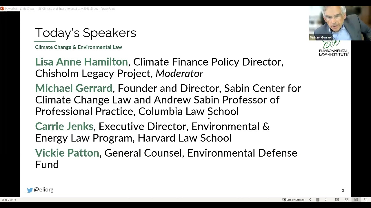 Climate Change & Environmental Law ELI Summer School, 2023