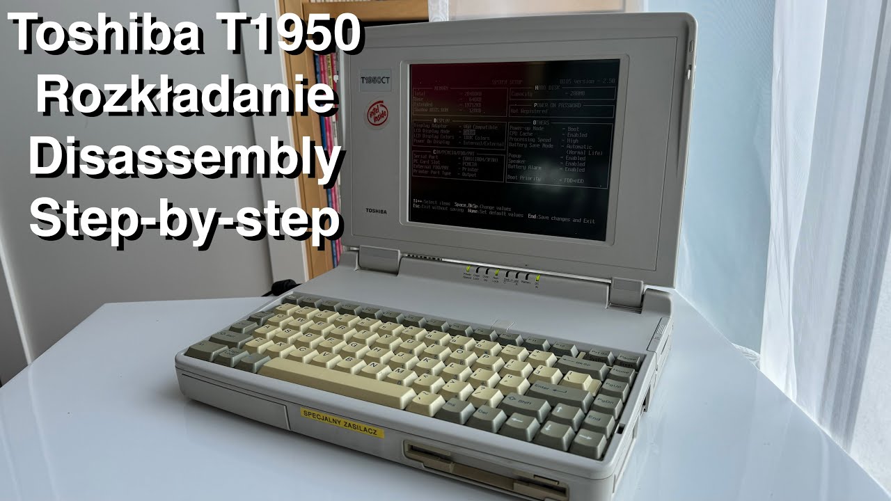 Toshiba T1950 - rozkładanie - krok-po-kroku / disassembly / step-by-step