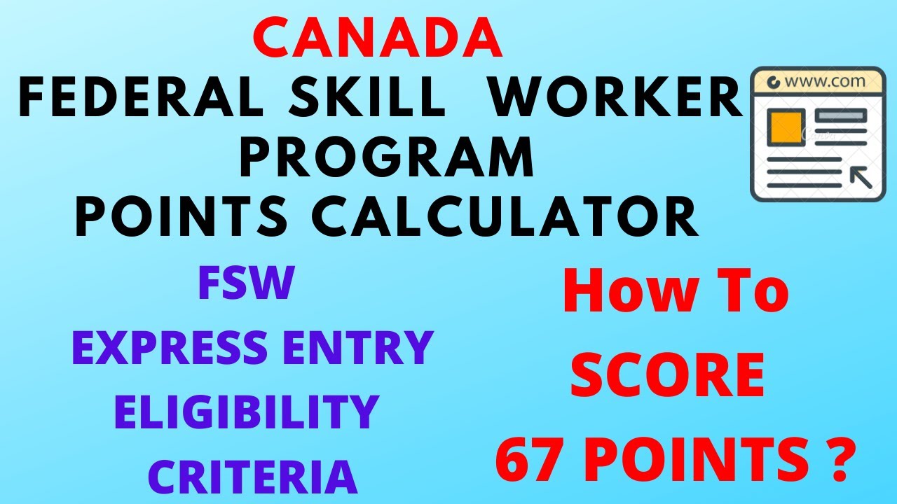 CANADA Federal Skill Worker Program Points Calculator | How To Score 67 Points? |EE eligibility