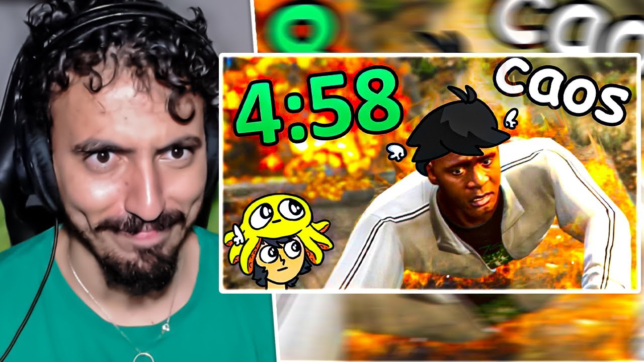 tentando sobreviver 5 minutos no CAOS do gta V - Saiko | Leozin React