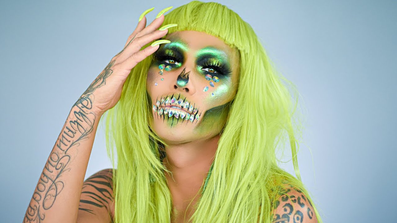 FRANKENSTEIN SKULL HALLOWEEN MAKEUP & FIRST IMPRESSION - MELT COSMETICS GEMINI PALETTE | Kimora Blac