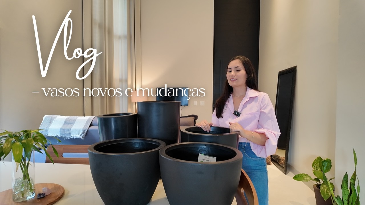 chegaram os vasos que comprei pela internet, vamos fazer mudanças no jardim da nossa casa