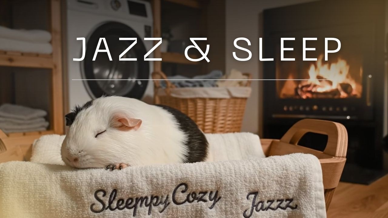 Late Night Laundry Room Vibes | Relaxing Fireplace Jazz