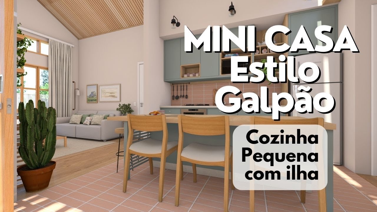 Mini Casa Estilo Galpão - Cozinha com ilha