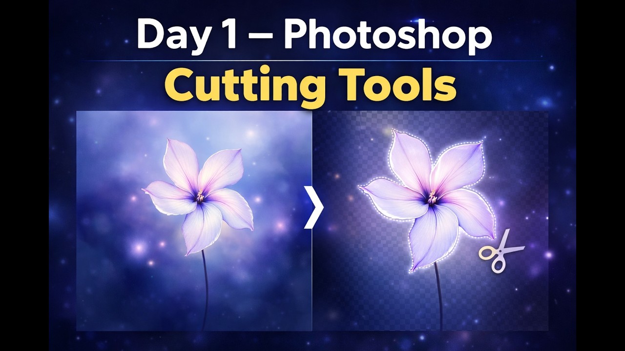 🔥 Photoshop Day 1 &ndash; Cutting Tools Explained (Beginner Guide)
