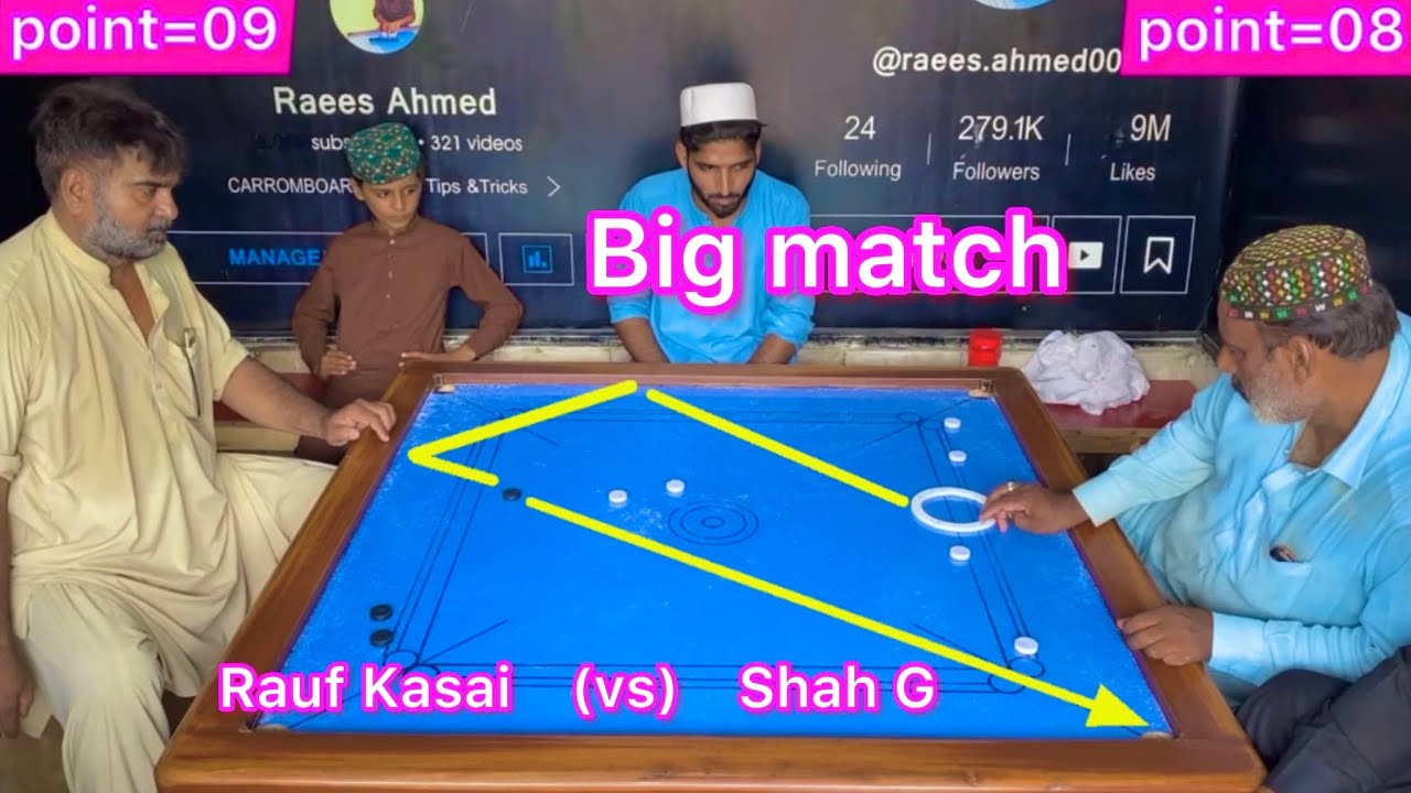 New challenge Rauf Kasai (vs) Shah g Full match no skip fens 🙏🙏 @raeesahmed00729 point Carrom board