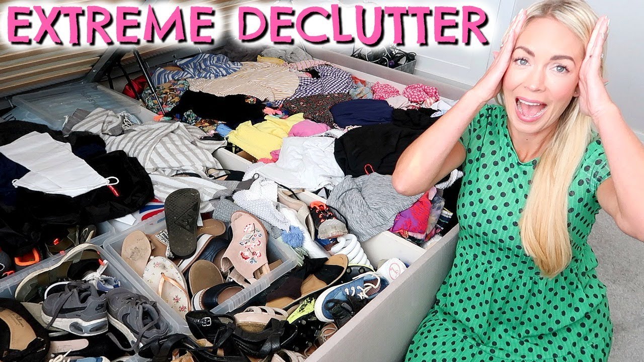 EXTREME DECLUTTER + CLOSET KONMARI  |  CLEAN WITH ME  |  WHAT'S UNDER MY BED?  |  EMILY NORRIS